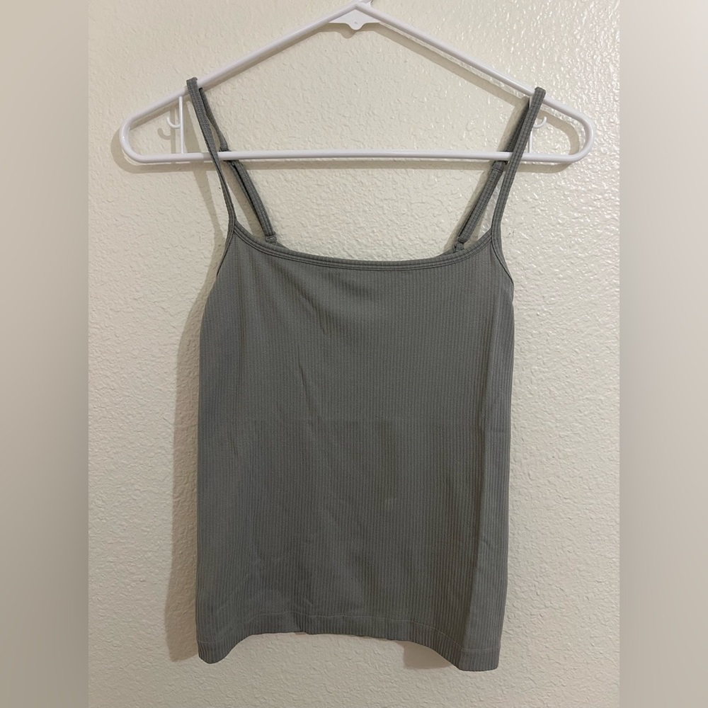SKIMS stretch rib straight neck camisole in color Sea Haze